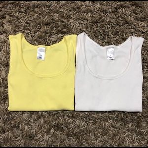 Old Navy Maternity ~ Set of 2 ~ Scoop Neck Ribbed Tank Tops ~ Women’s Size Large